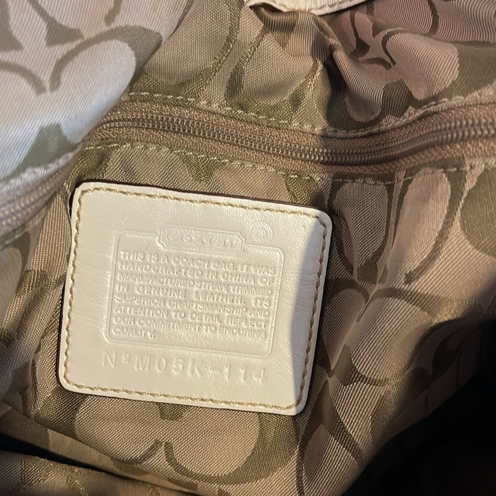 Coach White Leather and Straw Bag 114 - Picture 10 of 10